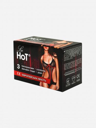 Презервативи гладкі без запаху латексні високоякісні La Hot, 72 штуки (24 пачки по 3 шт.)