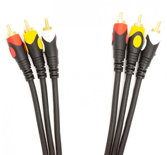 Кабель PowerPlant 3xRCA (M) - 3xRCA (M), 1.5 м