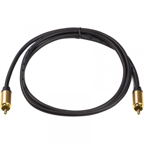 Кабель коаксиальный PowerPlant RCA 26AWG, 1 м, черный