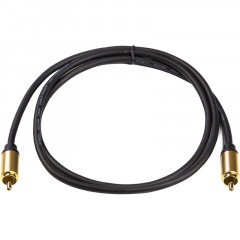 Кабель коаксиальный PowerPlant RCA 26AWG, 1 м, черный