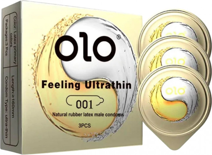 Презервативи OLO 0.01 Iceand Fire Ваніль з термоефектом 3 шт