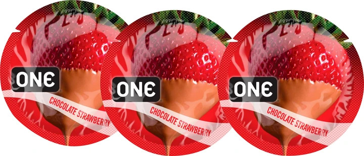 Презервативи One Flavor Waves Полуниця в шоколаді 3 шт