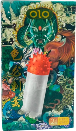 Презервативи з вусиками Olo Genbu Dragon 1 шт + Кулька + Лубрикант