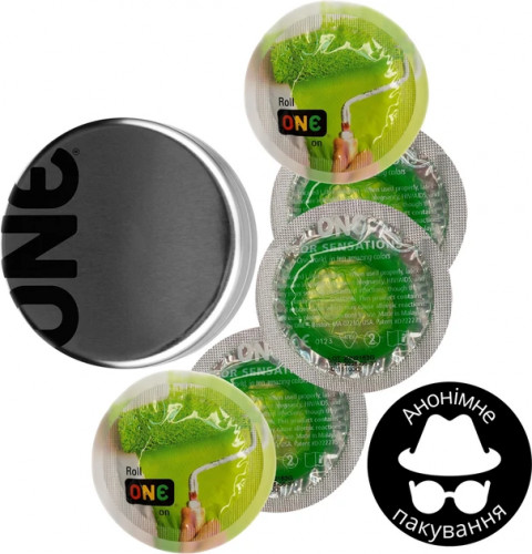 Презервативи One Roll Color Sensations Салатовий 5 шт у кейсі