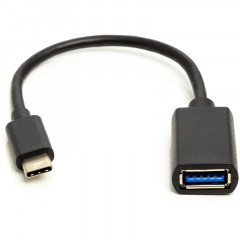 Кабель PowerPlant OTG USB 2.0 AF - Type-C, 0.1 м