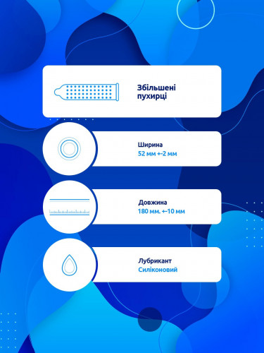 Презервативи чоловічі з натурального латексу з великими ребрами Unitex Big Dotted 4 шт. в упаковці