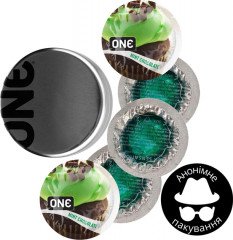 Презервативи One Flavor Waves Шоколад та м'ята Зелені 5 шт у кейсі