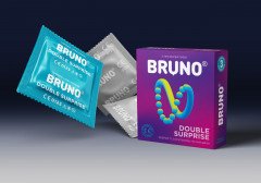 Презервативи якісні чоловічі ребристі з великими крапками Bruno Double Surprise 4 You 12 шт (4 пачки