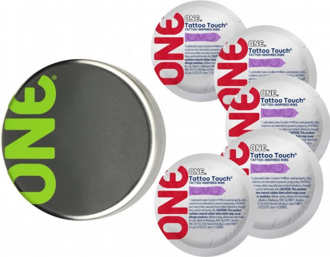 Презервативи One Tattoo Touch фіолетовий 5 шт