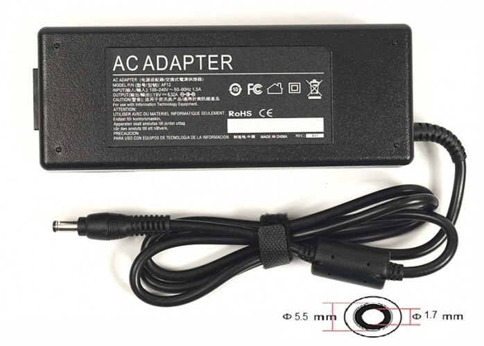 Блок питания для ноутбуков PowerPlant ACER 220V, 19V 120W 6.32A (5.5*1.7)