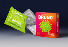 Презервативи з великими крапками та силіконовим мастилом Bruno Extra Dotted 4 You 12 шт 4 пачки по 3 шт.