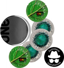 Презервативи One With Nature Color Sensations Зелений 5 шт в кейсі