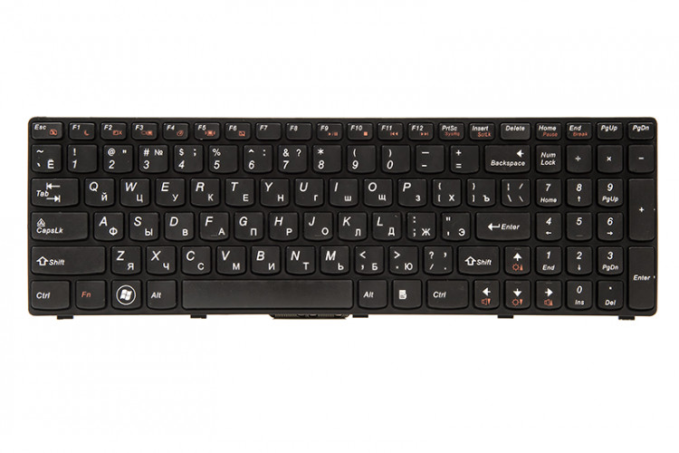 Клавиатура для ноутбука IBM/LENOVO B570, B590, V570 черный, черный фрейм
