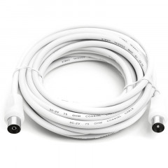 Кабель коаксиальный PowerPlant AV 75 Ом, 5 м, белый