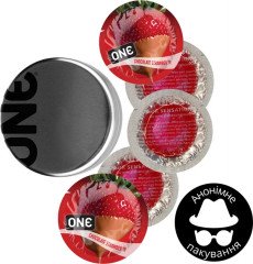 Презервативи One Flavor Waves Полуниця в шоколаді 5 шт у кейсі