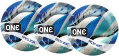 Презервативи One Flavor Waves Свіжа м'ята Сині 3 шт