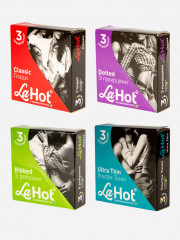 Презервативи латексні з ароматом м'яти в La Hot мікс 12 шт (4 пачки по 3 шт.)