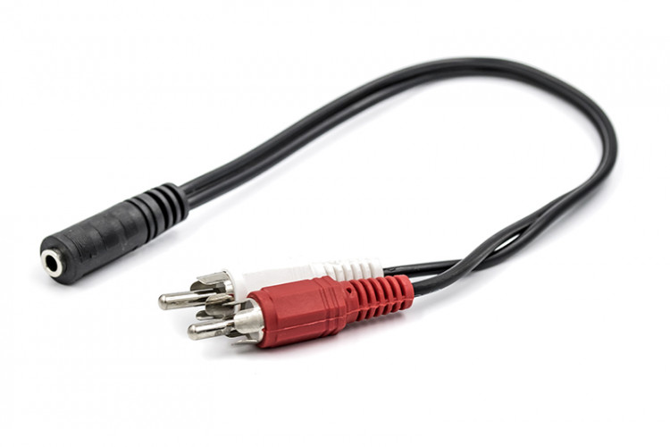 Аудио переходник PowerPlant 3.5 мм female - 2хRCA male