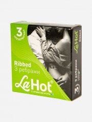 Презервативи латексні високоякісні ребристі з ароматом м'яти La Hot Ribbed блок 36 шт.