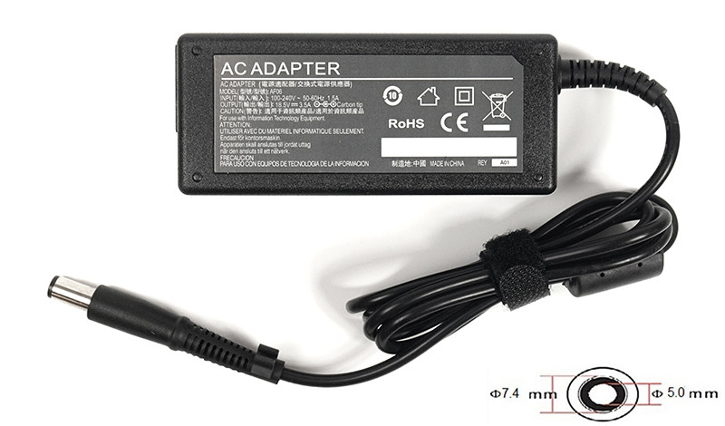 Блок питания для ноутбуков PowerPlant HP 220V, 18.5V 65W 3.5A (7.4*5.0)