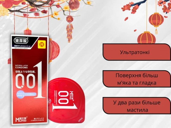Презервативи Muaisi 001 Ультратонкі Red 12 шт