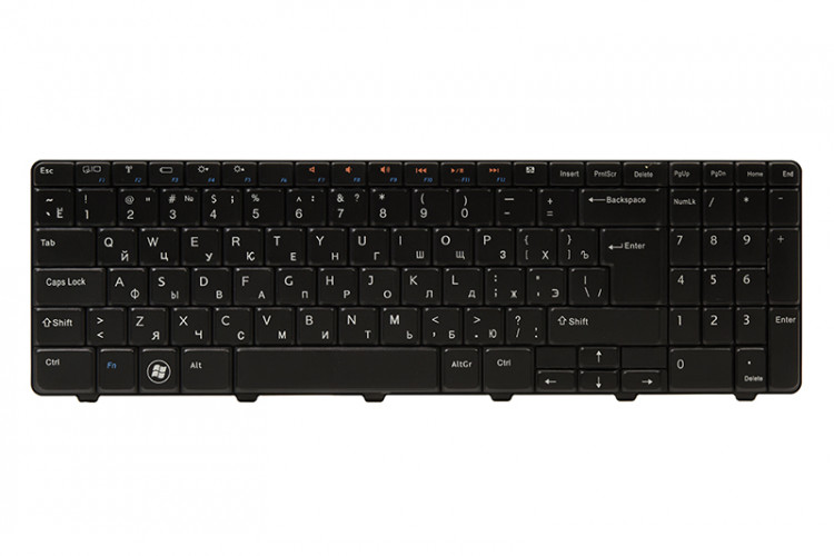 Клавиатура для ноутбука DELL Inspiron N5010 черный, черный фрейм (big Enter)