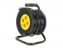 Удлинитель на катушке PowerPlant 30 м, 3x1.5мм2, 10А, 4 розетки (JY-2002/30)