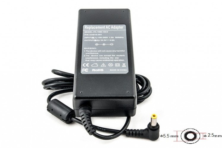 Блок питания для ноутбуков PowerPlant HP 220V, 18.5V 90W 4.9A (5.5*2.5)
