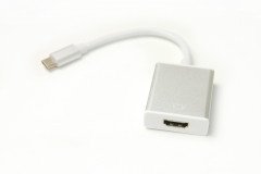 Кабель-переходник PowerPlant HDMI female - USB Type-C, 0.15м