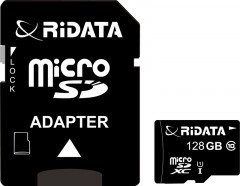 Карта памяти RiDATA microSDXC 128GB Class 10 UHS-I + SD адаптер