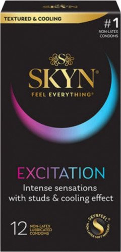 Презервативи Skyn Excitation з рельєфом і охолоджувальним ефектом 12 шт