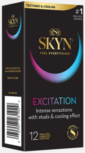 Презервативи Skyn Excitation з рельєфом і охолоджувальним ефектом 12 шт