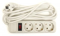 Сетевой фильтр PowerPlant 3 м, 3x1.5мм2, 10А, 3 розетки, евростандарт (JY-1054/3)