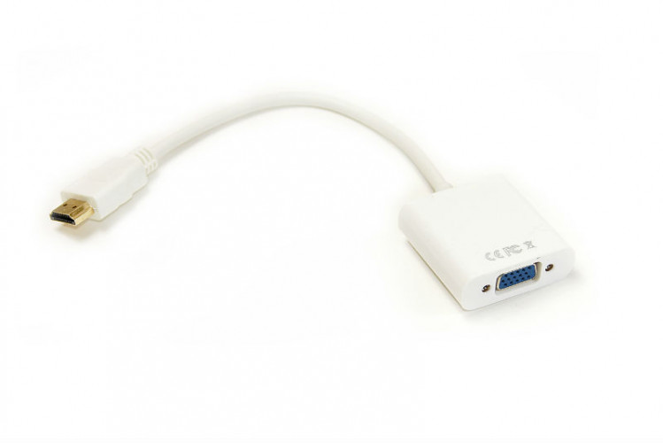 Кабель-переходник PowerPlant HDMI - VGA, 0.15м, позолоченные коннекторы