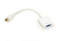 Кабель-переходник PowerPlant HDMI - VGA, 0.15м, позолоченные коннекторы