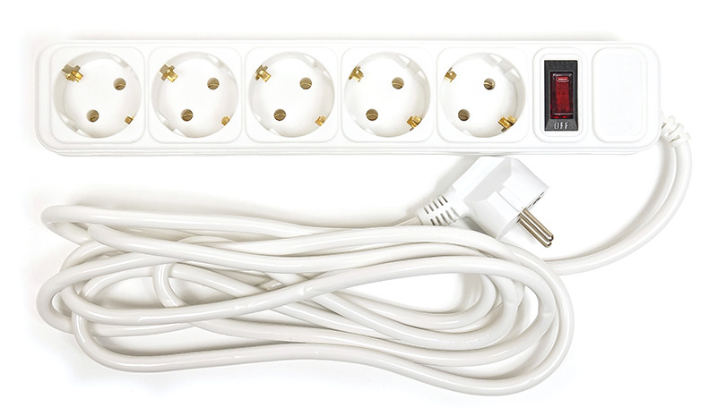 Сетевой фильтр PowerPlant 3 м, 3x1.5мм2, 10А, 5 розеток, евростандарт (JY-1056/3), коробка