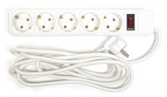 Сетевой фильтр PowerPlant 3 м, 3x1.5мм2, 10А, 5 розеток, евростандарт (JY-1056/3), коробка