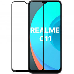 Защитное стекло Full screen PowerPlant для Realme C11, Black