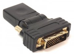 Переходник PowerPlant HDMI AF - DVI (24+1) AM, 360 градусов