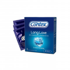 Презервативи CONTEX Long Love з анестетиком, 3 шт.