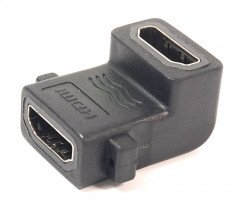 Переходник PowerPlant HDMI AF - HDMI AF, панельный угловой