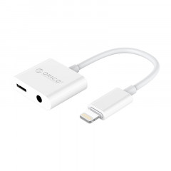 Зарядный и аудио адаптер ORICO Lightning - 3.5 мм/Lightning (2LT-WH-BP)