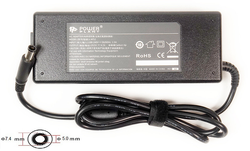Блок питания для ноутбуков PowerPlant DELL 220V, 19.5V 130W 6.7A (7.4*5.0)