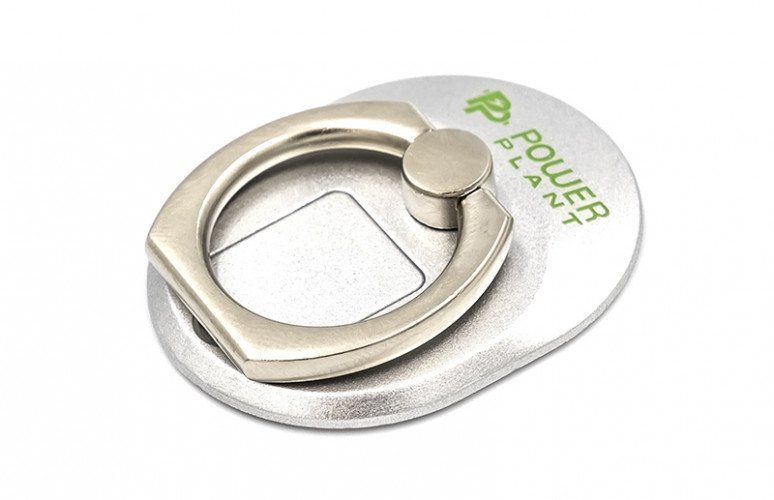 Кольцо держатель для смартфонов PowerPlant, серебристый