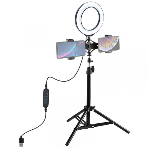Кольцевая USB LED лампа Puluz PKT3037 6.2" + штатив 70 cм
