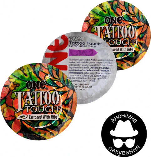 Презервативи One Tattoo Touch з текстурним малюнком 3 шт