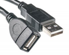 Кабель PowerPlant USB 2.0 AF – AM, 3м, One ferrite